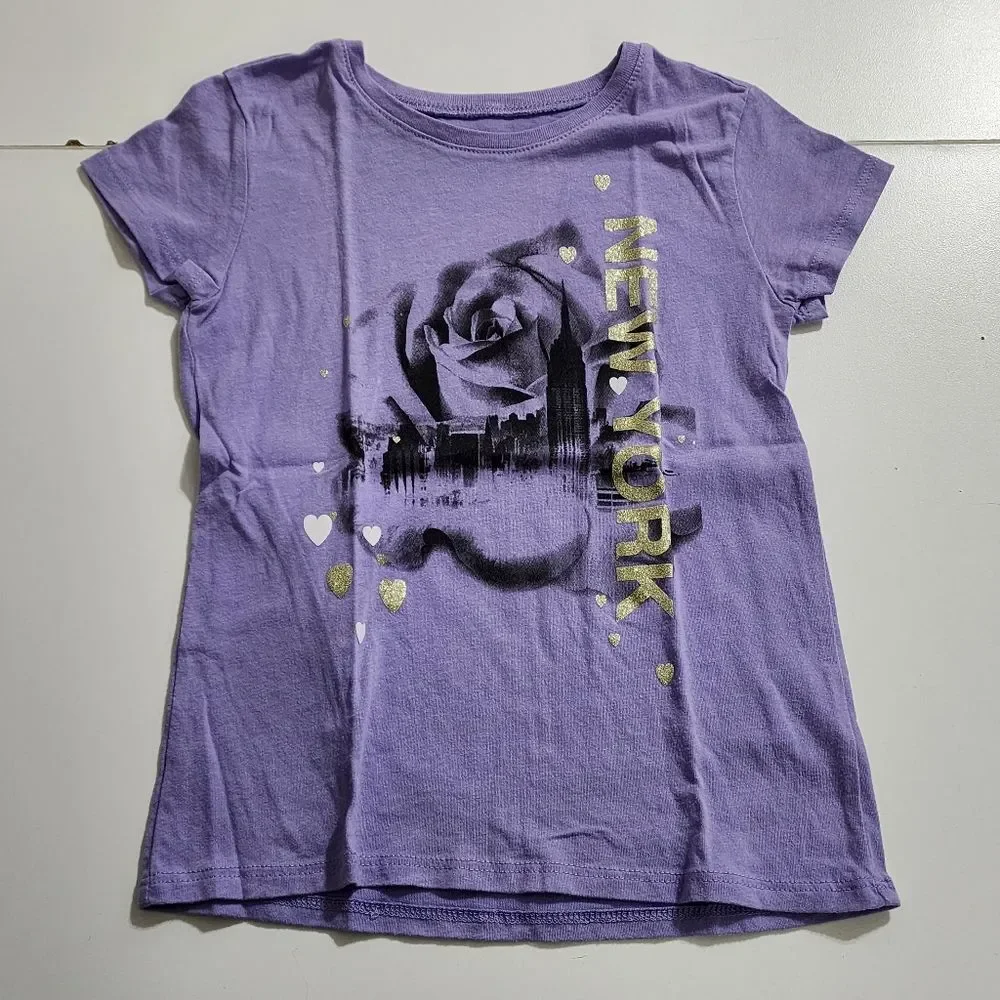 Girls New York Empire State Building & London Big Ben T-shirt Set Size S 5/6